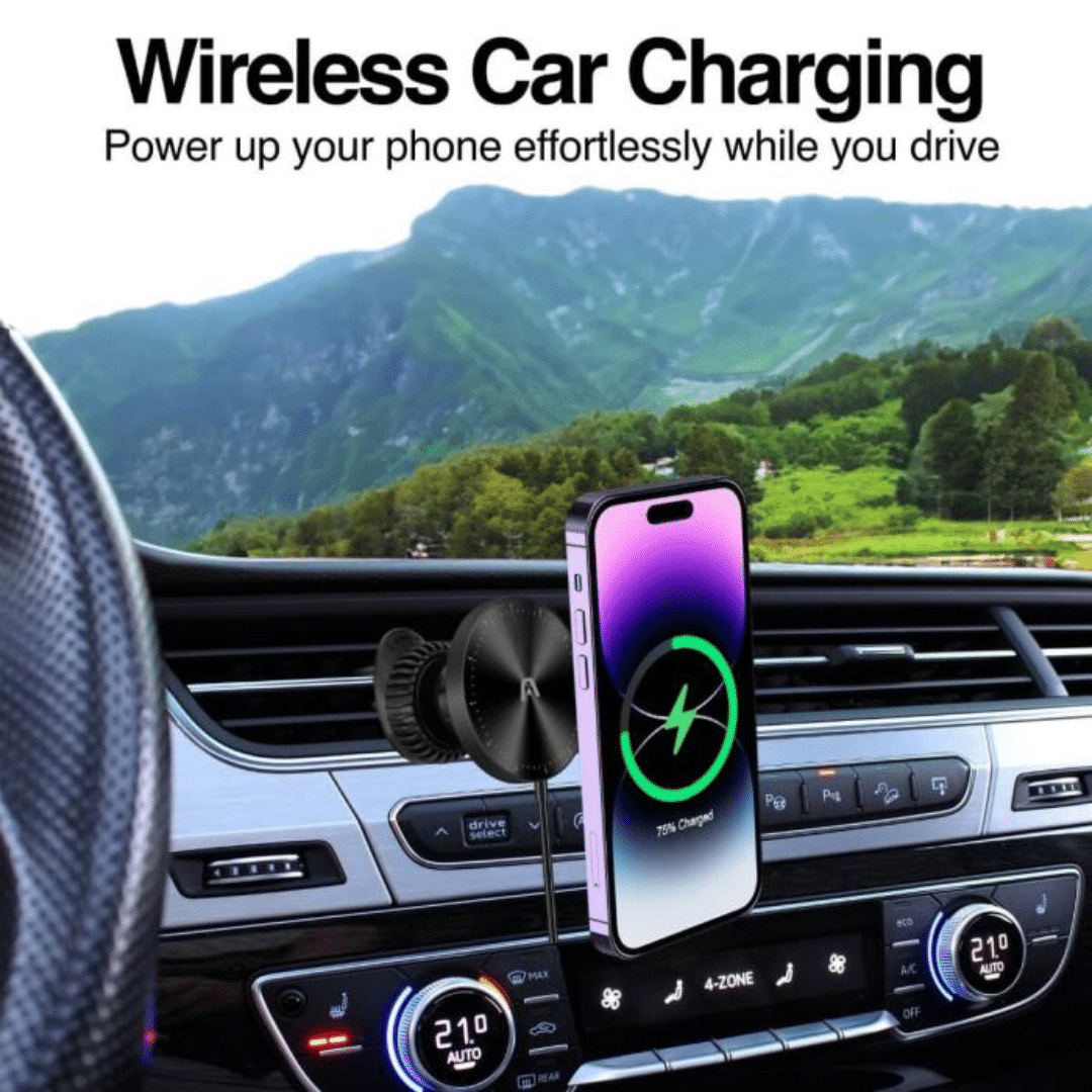 Car Mount Argom Wireless Fast Charger Magnetic M4 Negro - Accesorios - ARG-AC-0164BK (4)