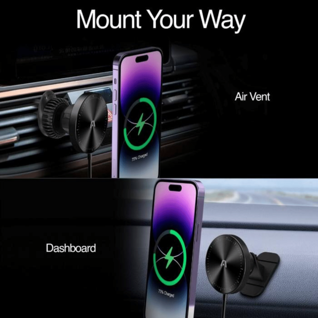 Car Mount Argom Wireless Fast Charger Magnetic M4 Negro - Accesorios - ARG-AC-0164BK (5)