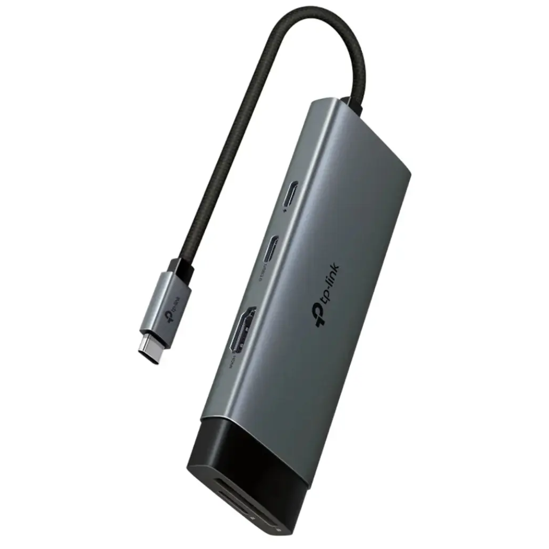 Hub Tp-link Usb Tipo-c 7 In 1 Con Puerto Hdmi 4k 60hz Sd Microsd Fast Charge Silver - Accesorios - UH7020C (2)