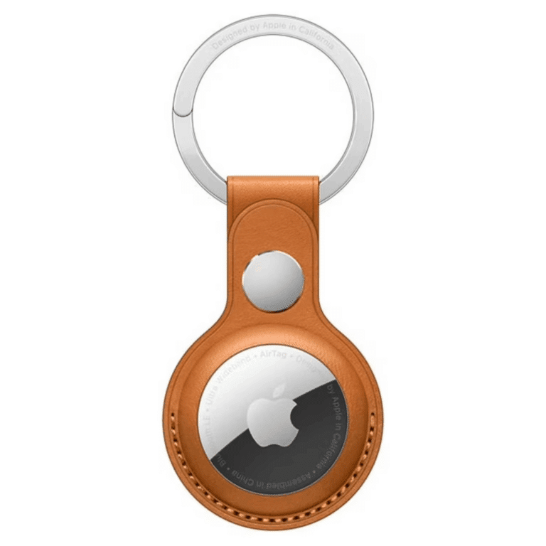 Apple Airtag Leather Key Ring - Golden Brown - New Factory Sealed - 1 Year Manufacturer Warranty - MMFA3ZM/A