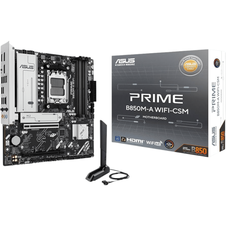 ASUS TeK ASUS MB PRIME B850M-A WIFI-CSM AMD B850 AM5 max.256GB DDR5 mATX Retail MB 299316 PRIME B850M-A WIFI-CSM