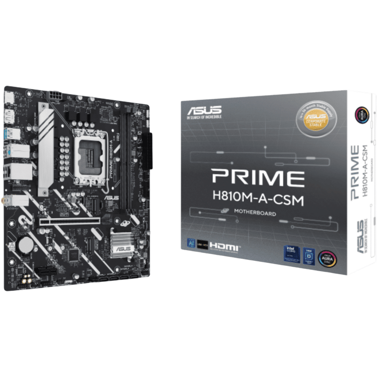 ASUS TeK ASUS MB PRIME H810M-E-CSM-SI H810 LGA1851 max.128GB DDR5 micro-ATX Bulk Pack MB 302825 PRIME H810M-E-CSM-SI