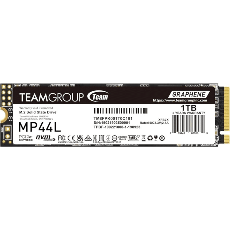TEAMGROUP TEAMGROUP SSD TM8FFD001T0C101 1TB MP44Q M.2 2280 NVMe 1.4 PCIe Gen4 x4 Retail SD 303415 TM8FFD001T0C101