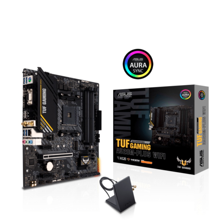 ASUS TeK ASUS MB TUF GAMING A520M-PLUS WIFI AMD A520 AM4 Ryzen Max128GB DDR4 mATX RTL MB 255349 TUF GAMING A520M-PLUS WIF
