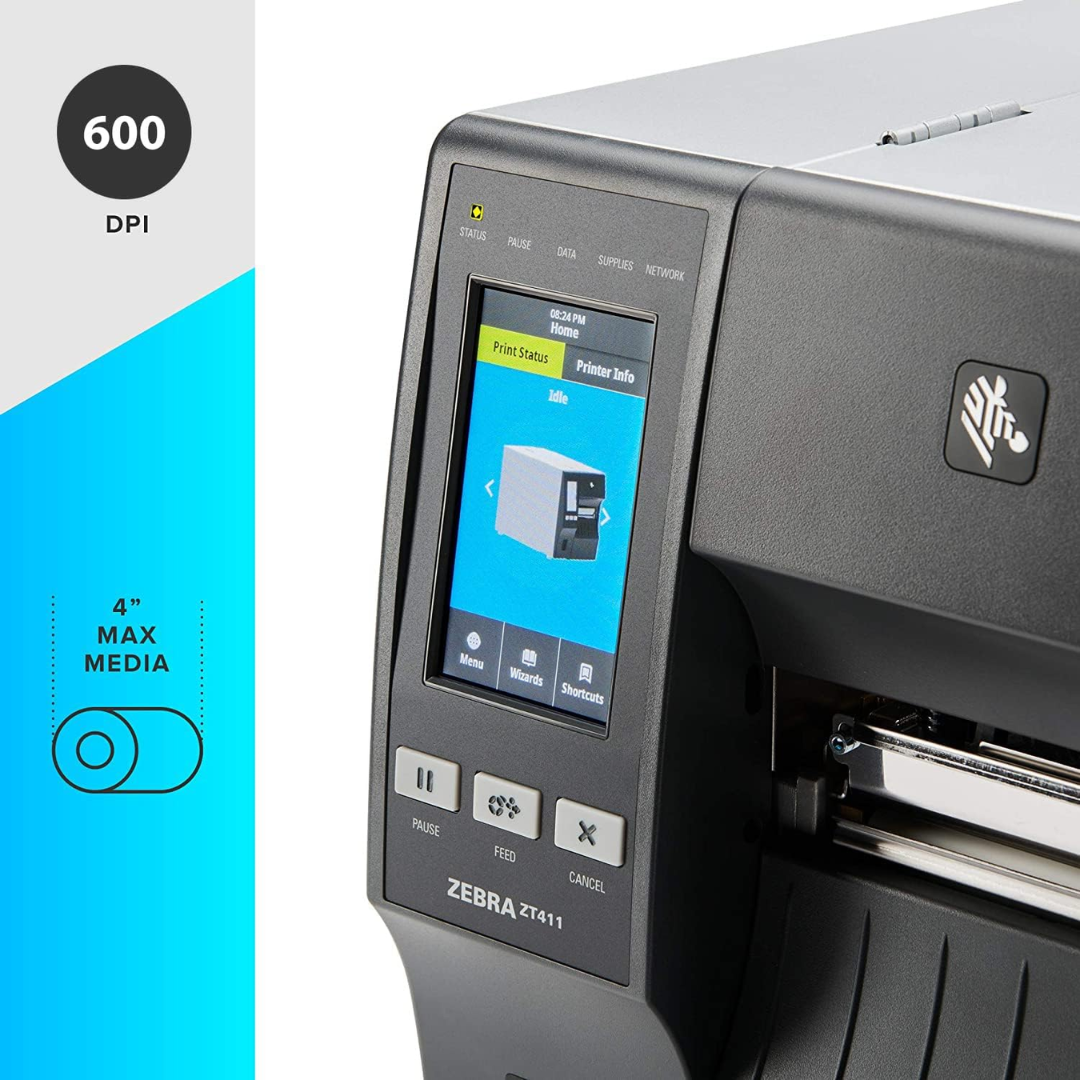 ZEBRA ZT411 TT Printer, 203 dpi, US Cord, Serial, U (3)