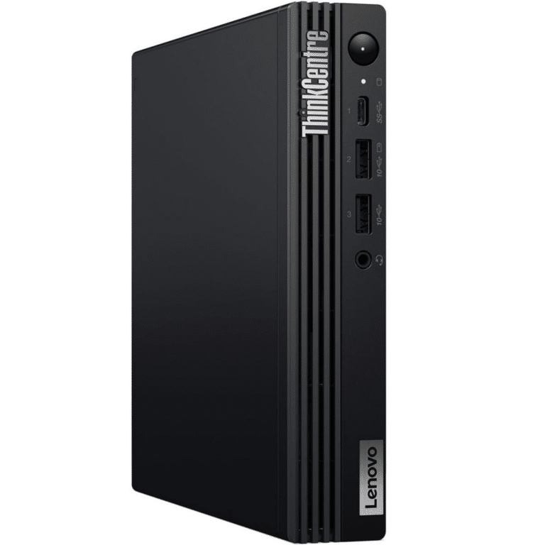 Lenovo ThinkCentre M70q Gen 5 12TD001UUS Desktop Computer - Intel Core i5 14th Gen i5-14400T - 16 GB - 256 GB SSD - Tiny - Black - Intel Q670 Chip - Windows 11 Pro - Intel UHD Graphics 730 DDR5 SDRAM - English Keyboard - IEEE 802.11ax Wireless LAN - 90 W - Lenovo - Desktop Computer - 1174 - A300-KY0576 - KY0576 - 0198153574551 - 12TD001UUS