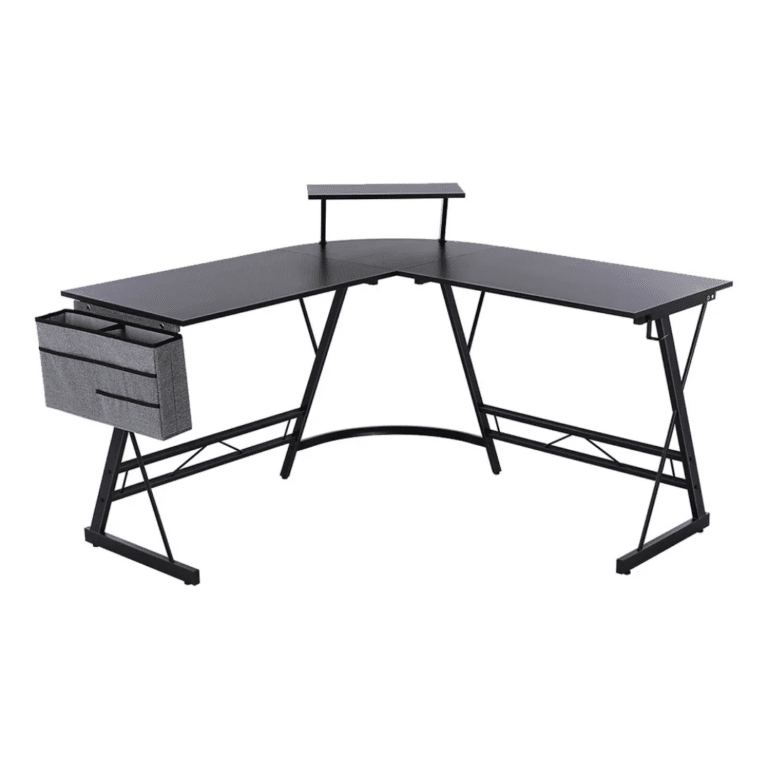 Mesa Gamer Potenzza D-42 En L Fibra De Carbono Black Para Juegos 86x66x13 - D42