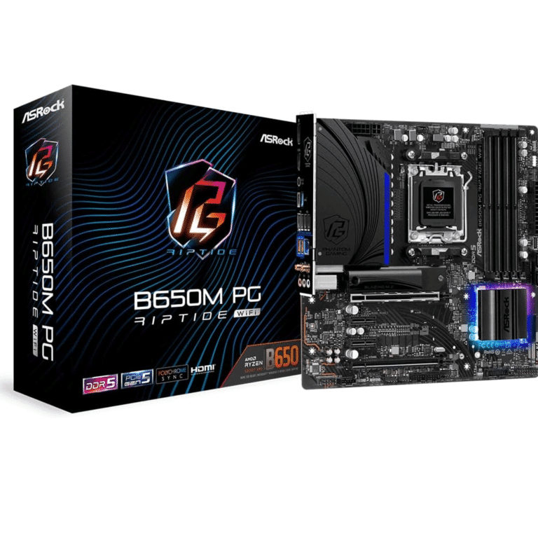 ASRock Inc. ASRock MB B650M PG Riptide WIFI AMD B650 AM5 Max128GB DDR5 Micro ATX Retail MB 268010 B650M PG RIPTIDE WIFI