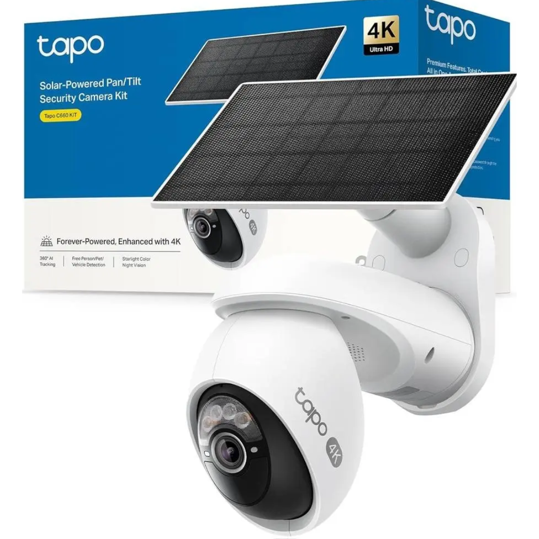Camara Tp-link Tapo C660 Kit Tipo Pt Panel Solar Ext 8mp Vis 360