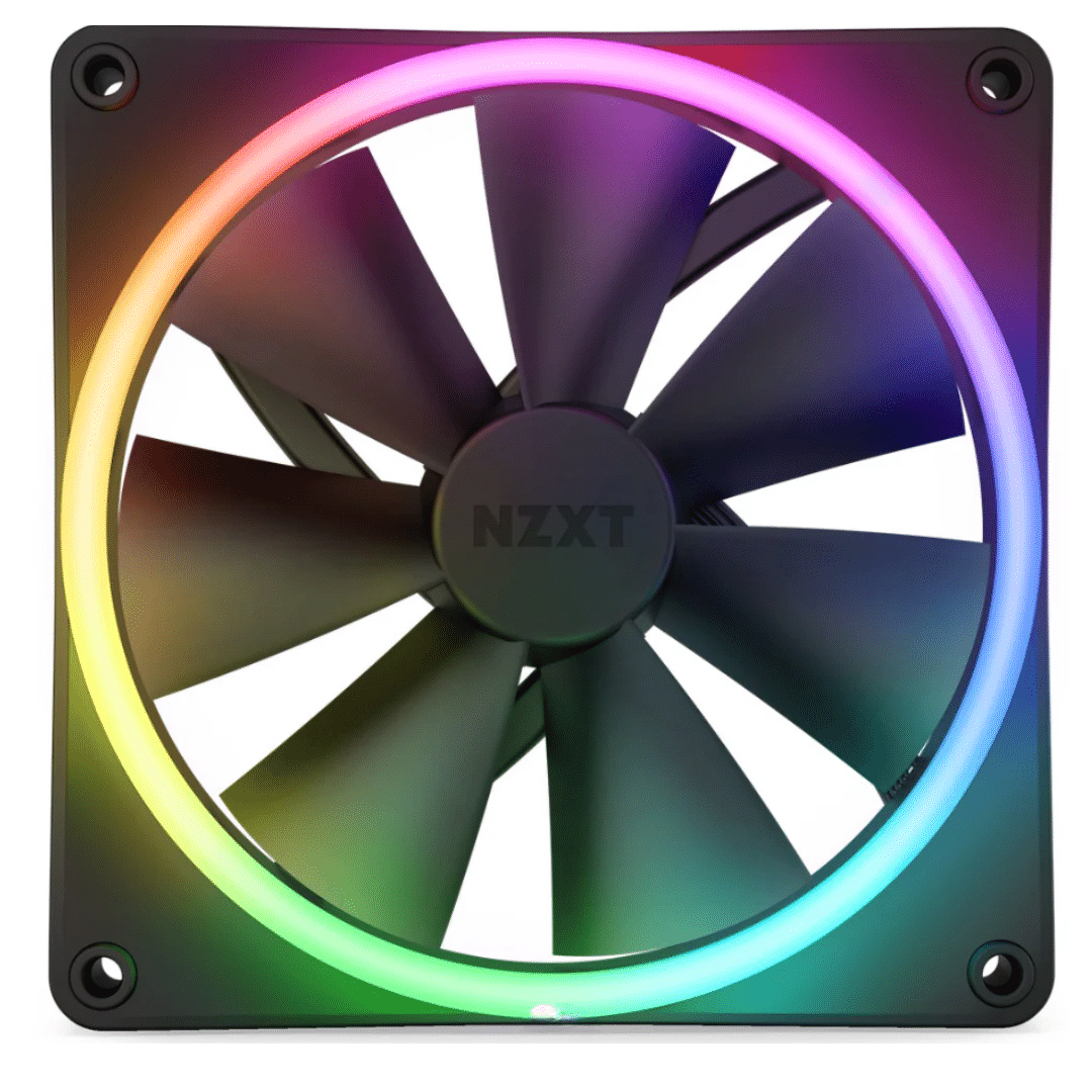 NZXT NZXT Fan RF-D14SF-B1 F140 RGB DUO 140mm FDB 4-pin PWM Black Retail FN 270652 RF-D14SF-B1 (4)