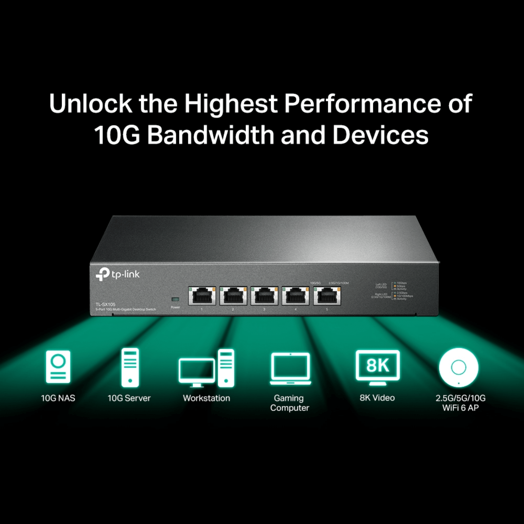 Switch Tp-link 5 Puertos 10gbps Plug And Play - Switchs - TL-SX105 (5)