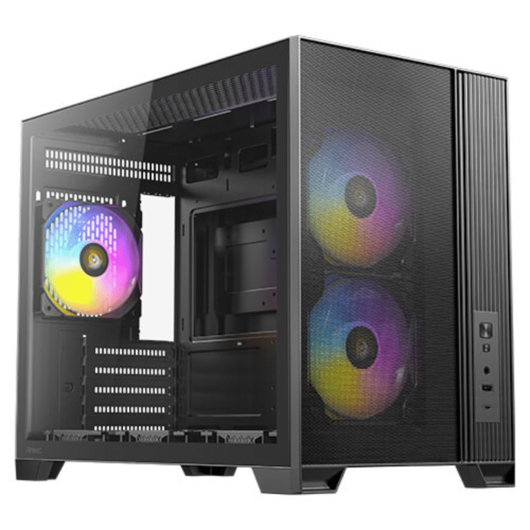 ANTEC FLUX M 3mm Tempered Glass Side Panel Micro-atx Case, 6 X 120 Fans Included - CS - CA-FLUXM - ANTEC - 761345102537 - FLUX M