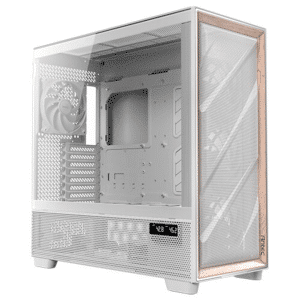 Antec FLUX Pro White, 6 X PWM Fans Included, High-airflow Front Panel With Walnut Wood, Ishift PSU 90 Degree Mount, USB3.0 X 2, Type-c, 420mm Radiator Support, Temp. Display, Full-tower E-ATX PC Case (white) - CS - CA-FLUXPW - ANTEC - 761345101554 - FLUX PRO WHITE