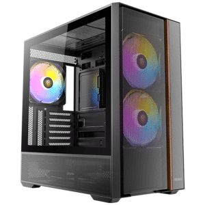 Antec Flux Rear, 5 PWM Fans Included, F-LUX Platform, Front PSU Chamber, Back Connect Motherboard Support, Premium Wood Accents, Tempered Glass, 360mm Top Radiator Support, Mid-tower ATX PC Case - CS - CA-FLUXR1 - ANTEC - 761345102414 - FLUX REAR