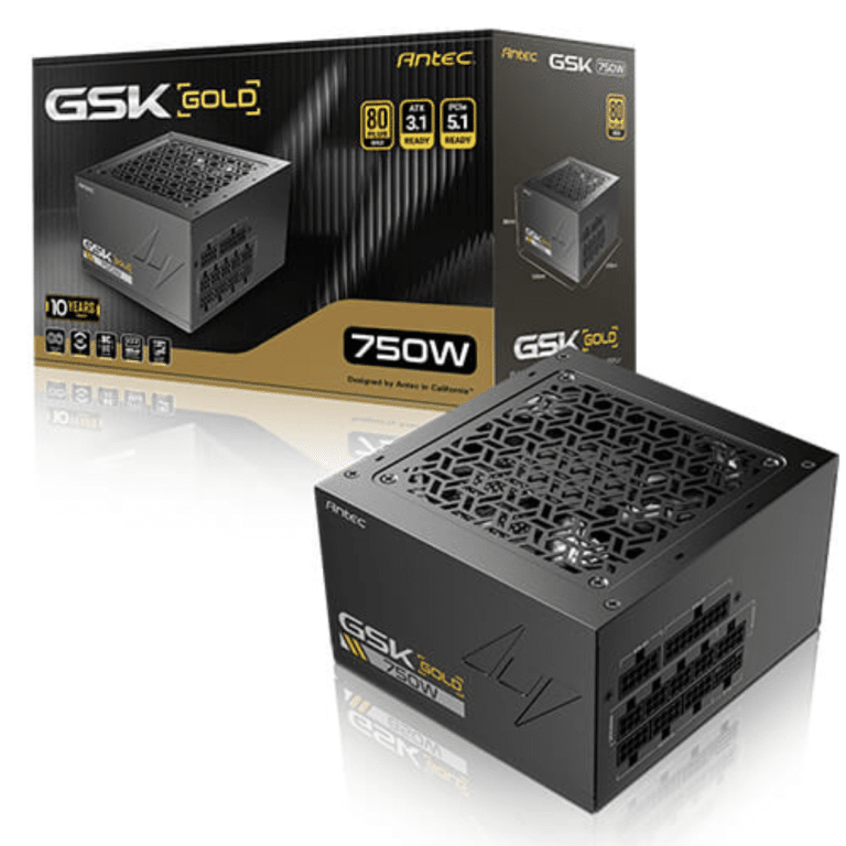 ANTEC GSK750 V2 ATX3.1, 750W Full Modular Psu, 80 PLUS Gold Certified, PCIE 5.1 Support, Phasewave Design, Zero RPM Manager, 120mm Silent Fan, 10-Year Warranty, High-quality Braided Cable - PS - PS-GSK75V2 - ANTEC - 761345201421 - GSK750 V2 US