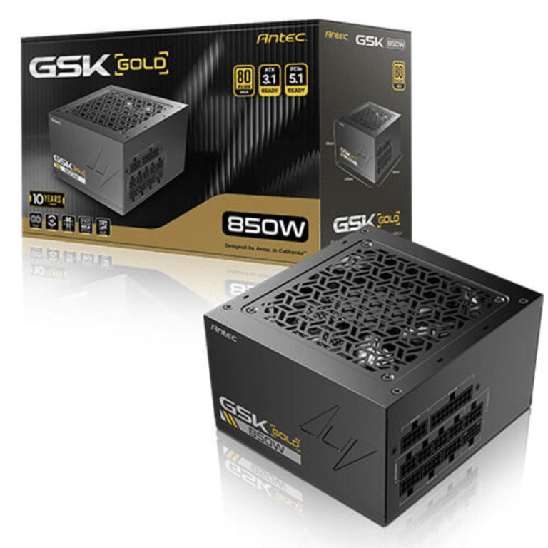 ANTEC GSK850 V2 ATX3.1, 750W Full Modular Psu, 80 PLUS Gold Certified, PCIE 5.1 Support, Phasewave Design, Zero RPM Manager, 120mm Silent Fan, High-quality Braided Cable - PS - PS-GSK85V2 - ANTEC - 761345201490 - GSK850 V2 US