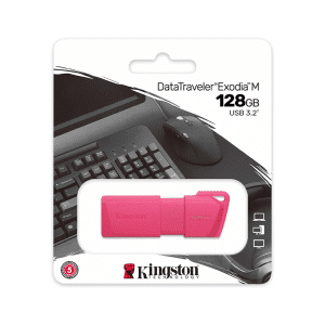 Flash Memory 128gb Kingston Kc-u2l128-7ln Exodia Usb 3.2 Neon Pink - Kc-u2l128-7ln