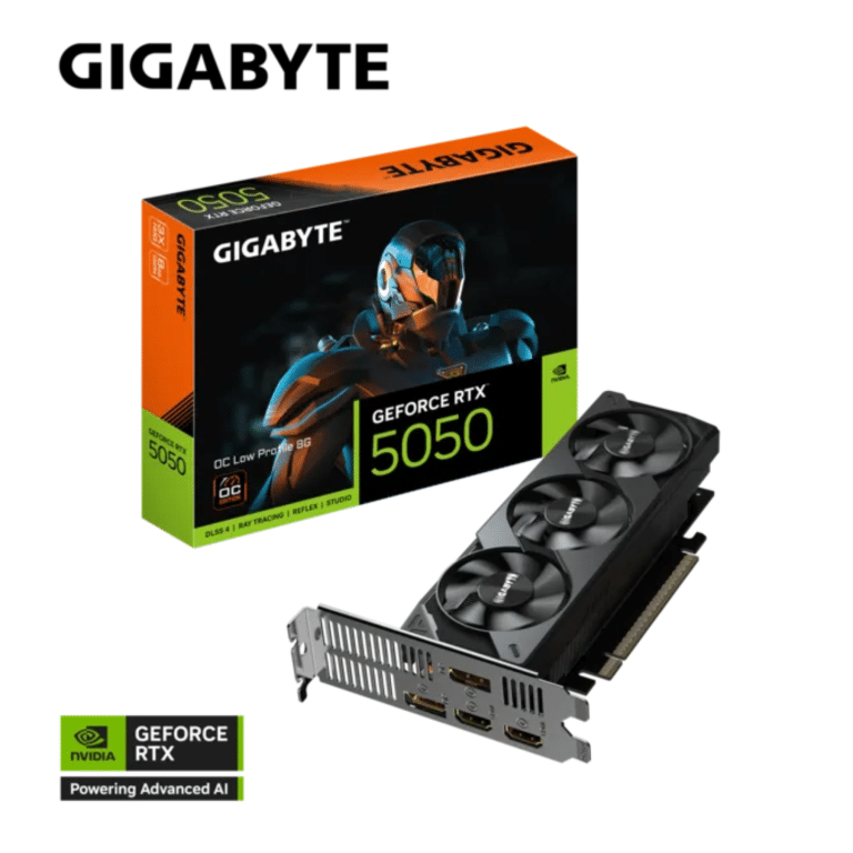 GIGABYTE NVIDIA Geforce RTX 5050 Graphic Card - 8 GB GDDR6 - Low-profile - VGA - GV-505OC8L - GIGABYTE - 889523052693 - GV-N5050OC-8GL