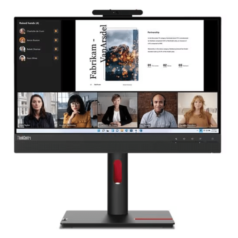 Lenovo ThinkVision TIO22Gen5 22" Class Webcam Full HD LED Monitor - 16:9 - Black - 21.5" Viewable - In-plane Switching (IPS) Technology - WLED Backlight - 1920 x 1080 - 16.7 Million Colors - 250 Nit - 4 ms - 60 Hz Refresh Rate - Speakers - Height, Pivot, Tilt, Swivel - HDMI - DisplayPort - VESA Mount Compatible - KVM Switch - Lenovo - LED Monitor - 7581 - A300-Z60791 - Z60791 - 0199271246580 - 12N8GAR1UZ