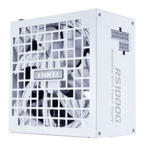 Lian Li RS 1000W Rotational Shift Fully Modular ATX Power Supply (w/usb Fan Hub) 90° AC Inlet, Cybenetics Platinum, 80+ Gold, ATX 3.1, Pcie 5.1, 12V-2x6 Cable, White (RS1000G.WH) | SKU PS-RS10002 - PS - PS-RS10002 - LIAN-LI - 840353049772 - RS1000G.WH