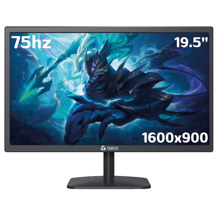 Monitor Teros Te-1916s 19.5” Tn Plano Hd 1600x900 75hz Hdmi Incluye Cable Black - Te-1916s