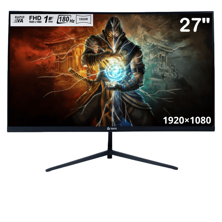Monitor Teros Te-2787g 27 Pulg Gaming Curvo Fhd 1920x1080 180 Hz - 1ms Audio Out 1hdmi 1dp - 782752509108 - TE-2787G