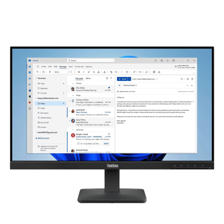 ThinkVision S24-4e 23.8 inch Monitor - ThinkVision S24-4e 23.8 inch Monitor - Lenovo - LED Monitor - 7581 - A300-Z32769 - Z32769 - 0198157554757 - 64B5KAT1UZ