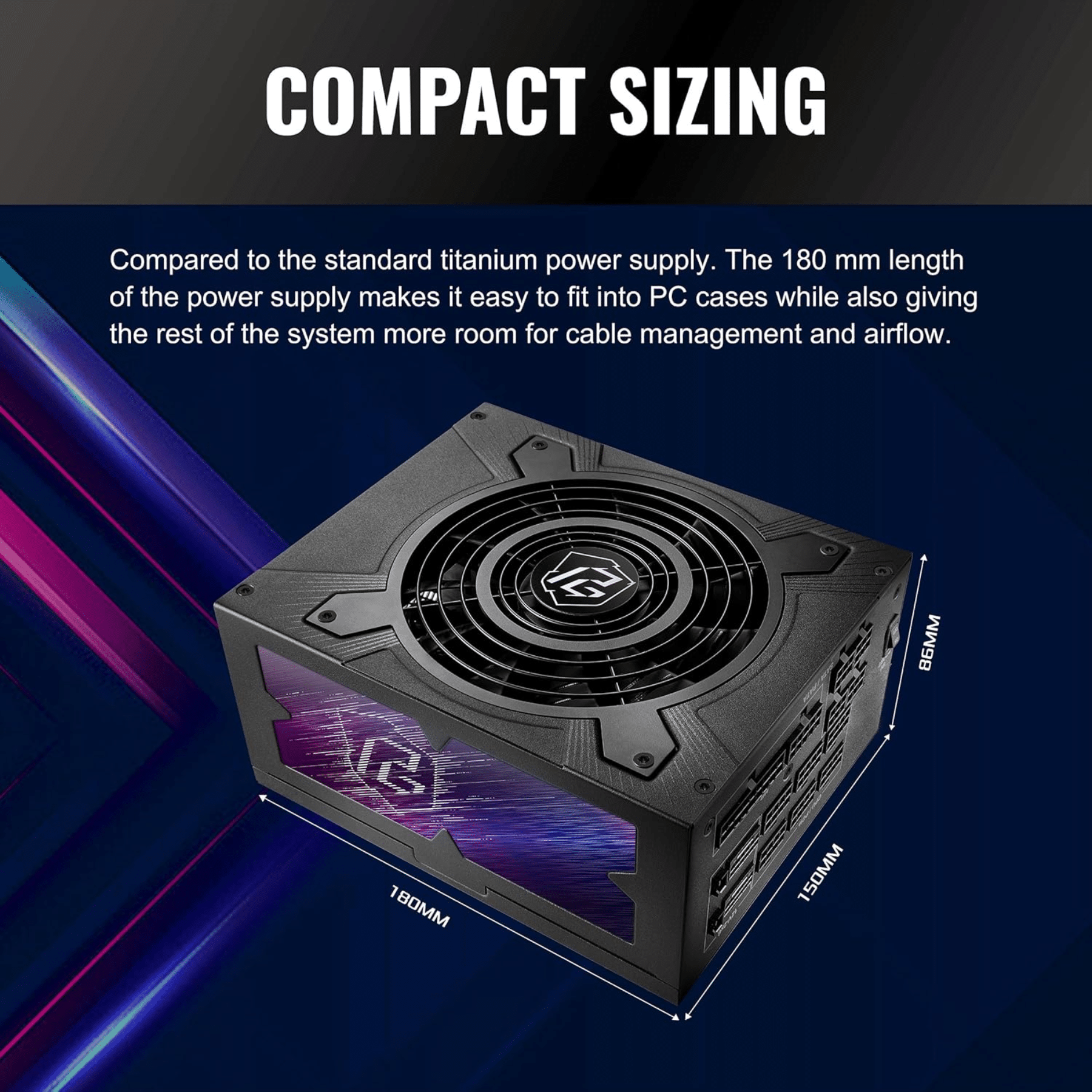 ASRock Inc. ASRock PS PG-1300G 1300W ATX 12V 80+GOLD Fully Modular 135mm Fan Retail PS 295582 PG-1300G (5)