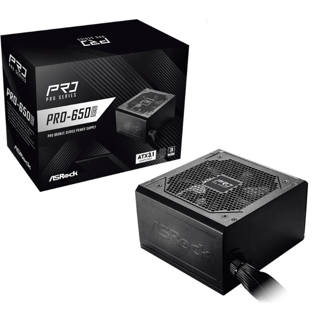 ASRock Inc. ASRock PS PRO-650B 650W ATX3.1 80+Bronze Retail PS 302908 PRO-650B (1)