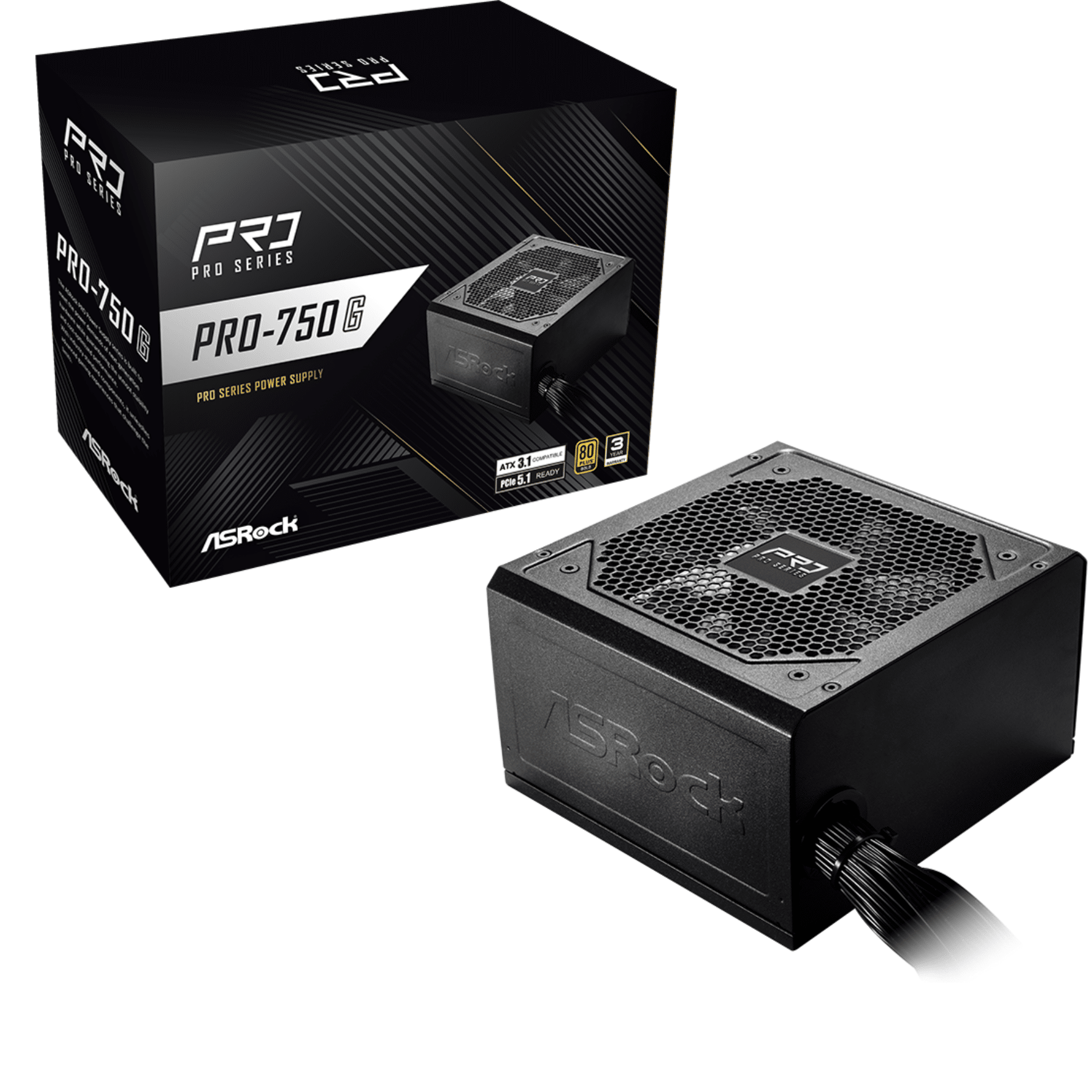 ASRock Inc. ASRock PS PRO-750G 750W ATX3.1 80+Gold Retail PS 302904 PRO-750G (1)