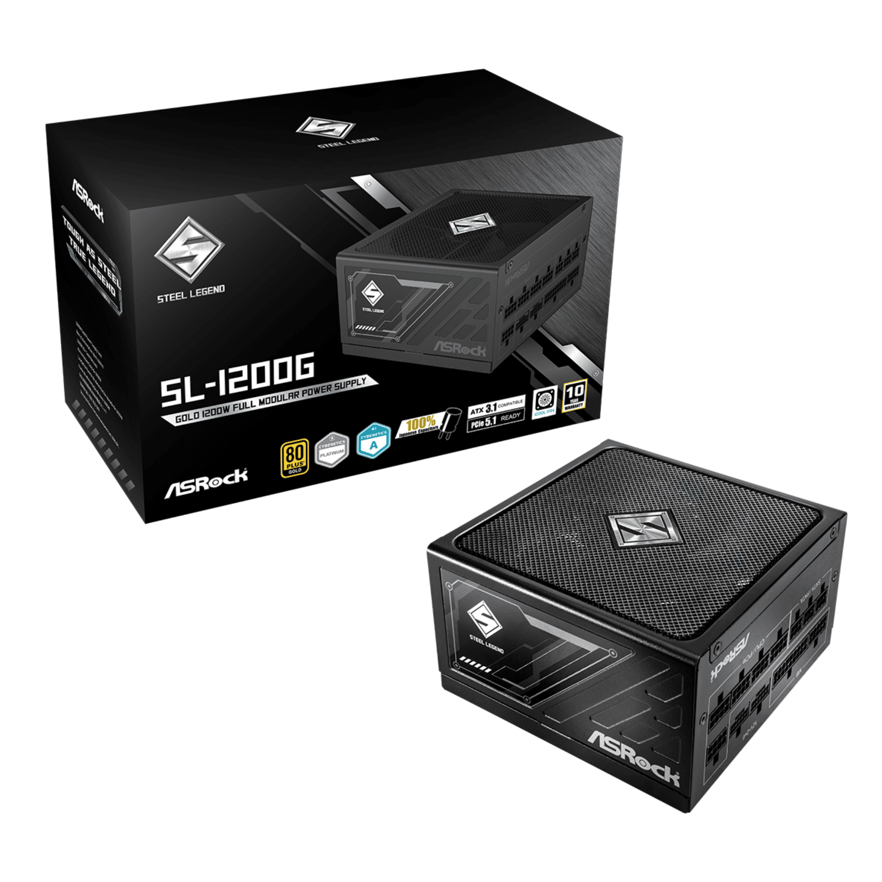 ASRock Inc. ASRock PS SL-1200G 1200W ATX3.1 80+Gold Full Modular Retail PS 298874 SL-1200G (1)