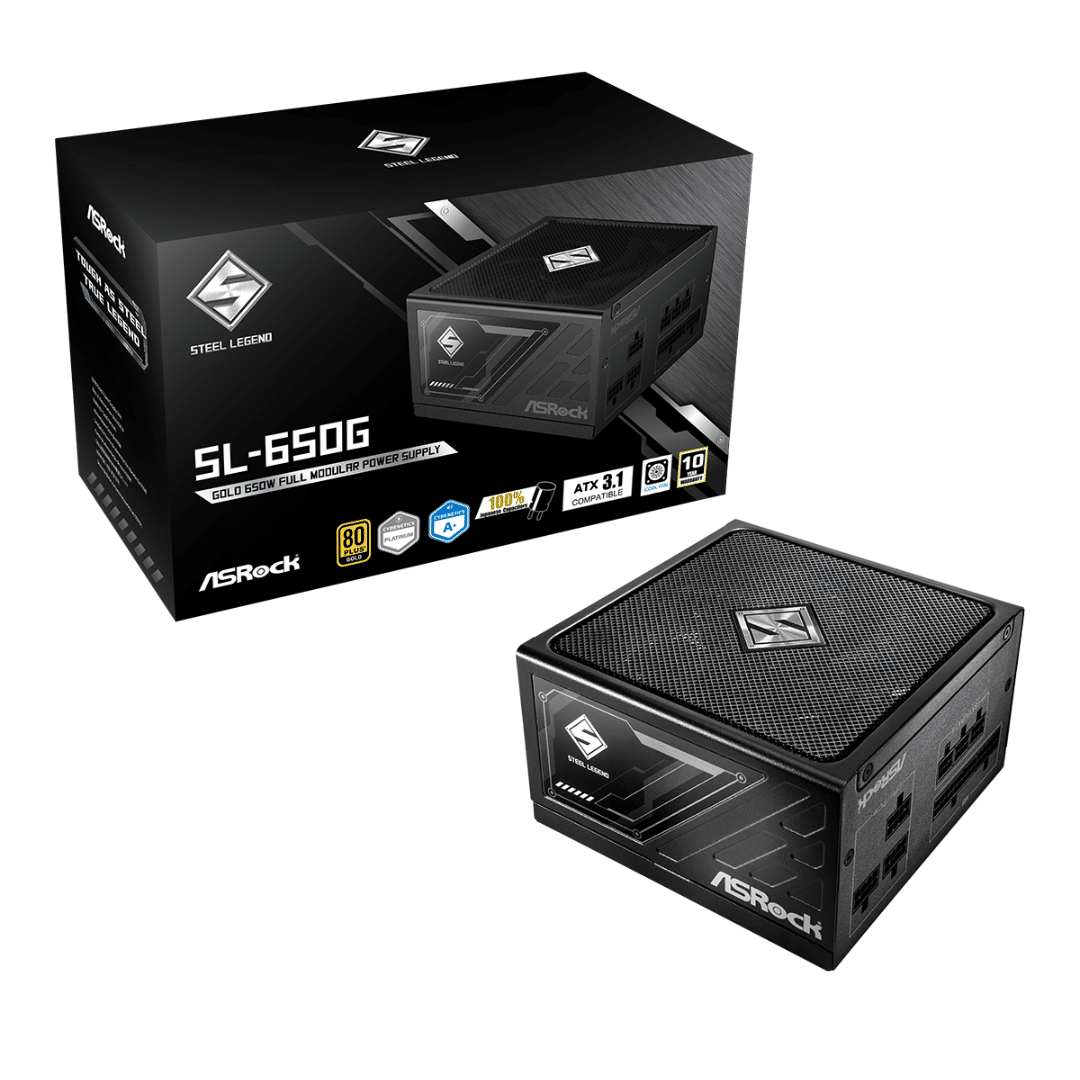 ASRock Inc. ASRock PS SL-650G 650W ATX 12V 80+GOLD Fully Modular 135mm Fan Retail PS 295597 SL-650G (2)