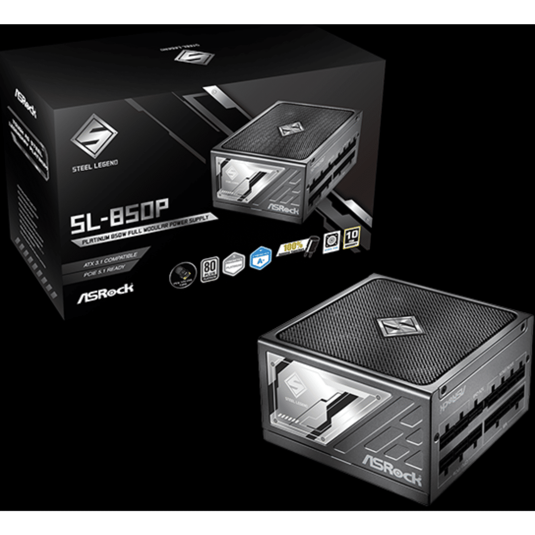 ASRock Inc. ASRock PS SL-850P 850W ATX3.1 80+PLATINUM Fully Modular 135mm Fan Retail PS 305681 SL-850P (1)