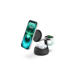 Belkin - Qi2 25W 3 in 1 UltraCharge Pro Magnetic Charging Doc - Lithium - Para Universal - Celulares - Baterías y Cargadores - WIZ040ttCH