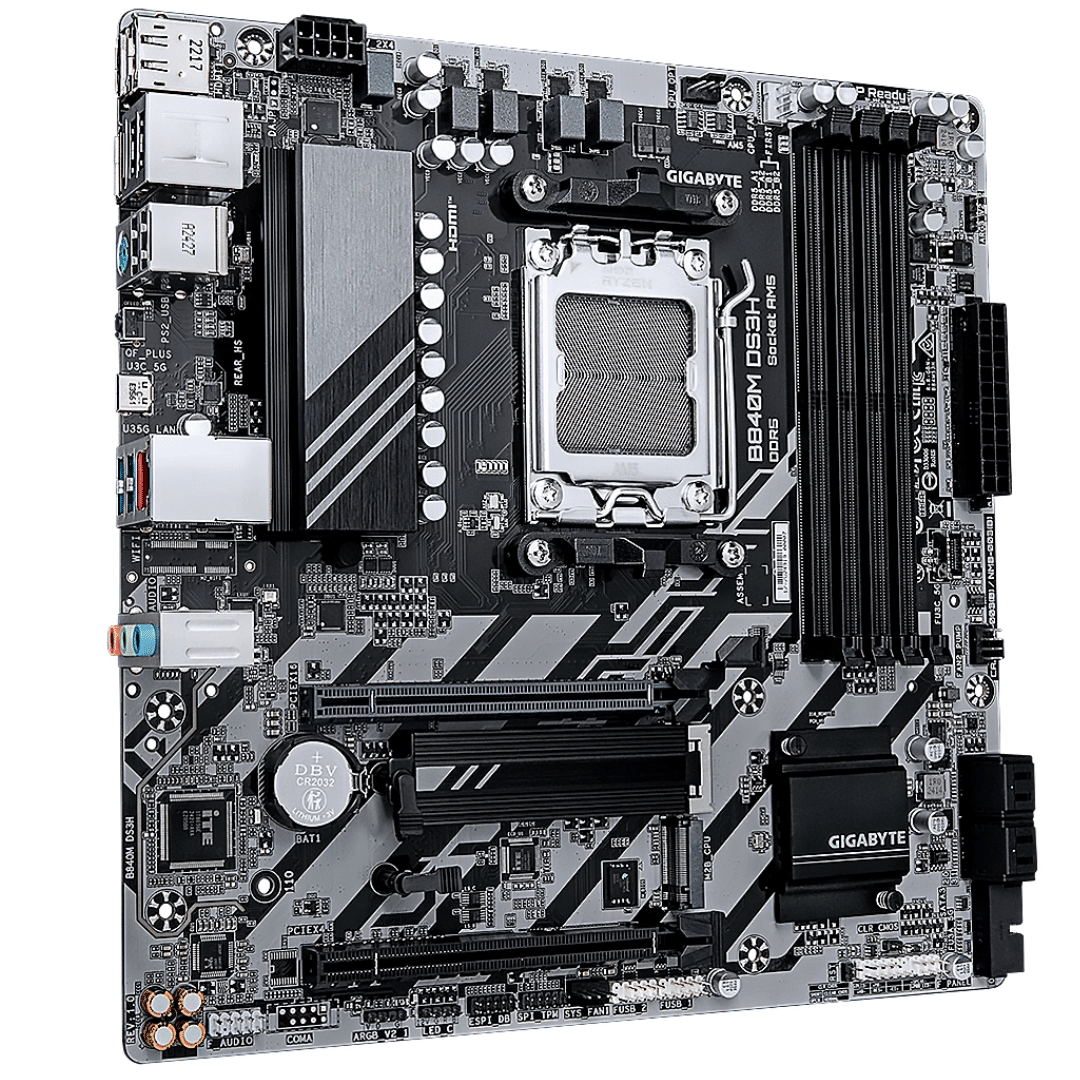 Mainboard Gigabyte B840m Ds3h Am5 Amd Ryzen 9000 Ddr5-5200 Hdmi 2dp 2m.2 6usb Pcie 4.0 Matx - Moth (3)