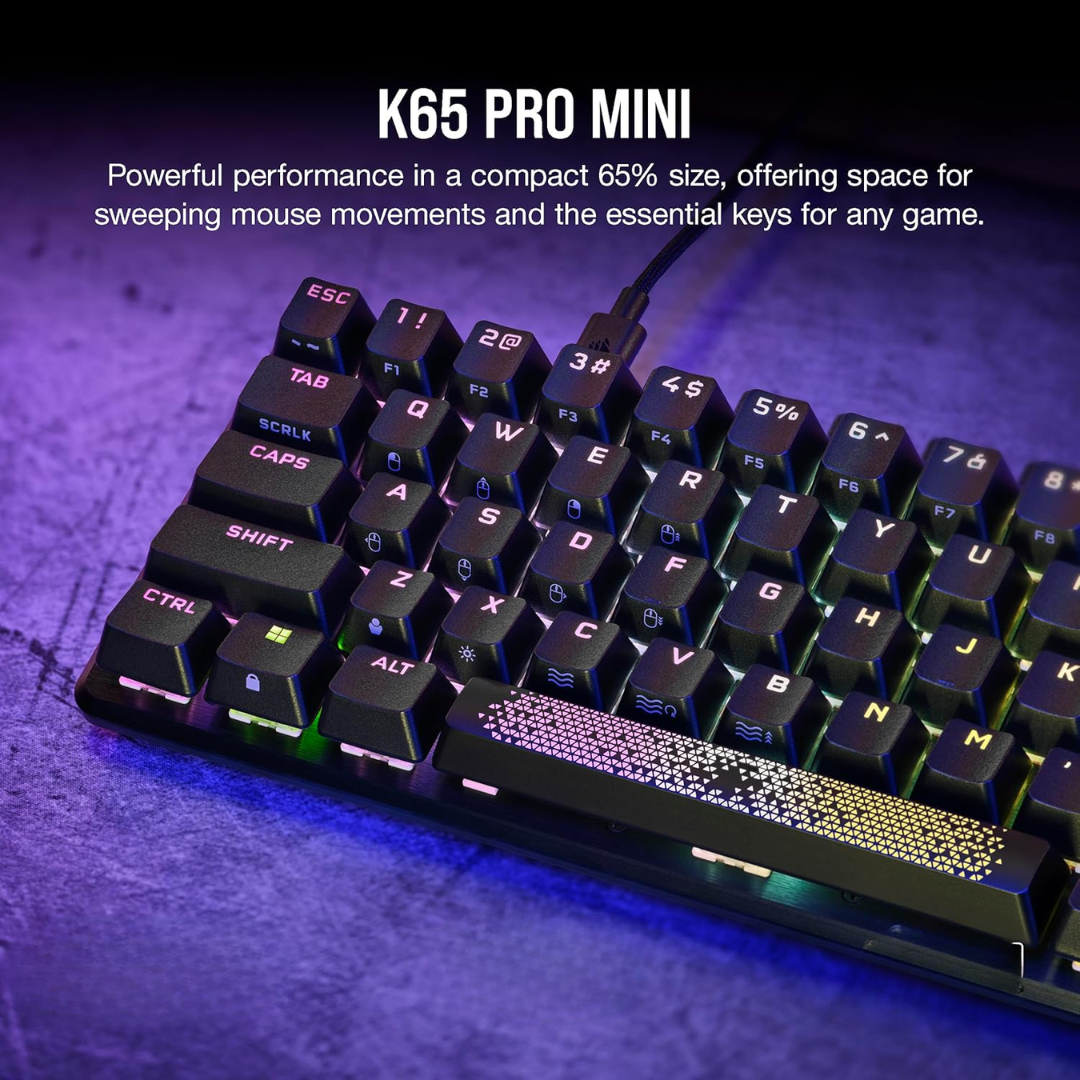 Teclado Corsair K65 Pro Mini Rgb Mecanico Gaming Wired Usb3.0 Black - Teclados - CH-91A401A-NA (2)