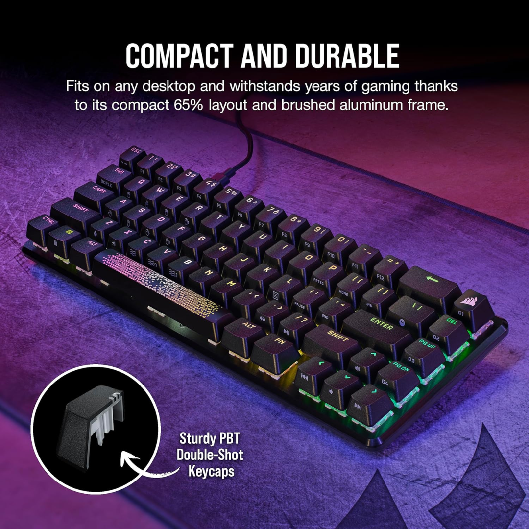Teclado Corsair K65 Pro Mini Rgb Mecanico Gaming Wired Usb3.0 Black - Teclados - CH-91A401A-NA (3)
