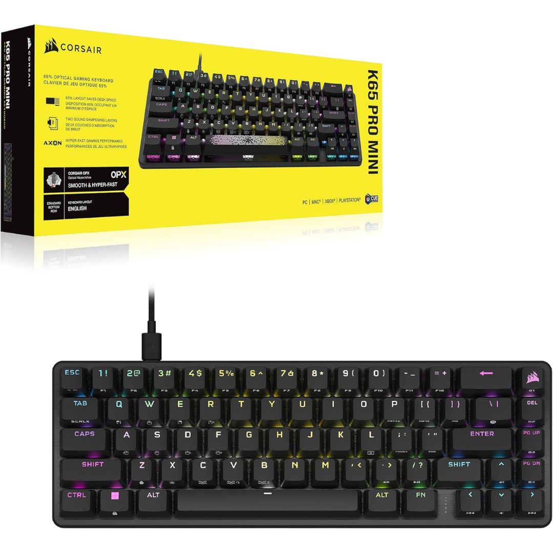 Teclado Corsair K65 Pro Mini Rgb Mecanico Gaming Wired Usb3.0 Black - Teclados - CH-91A401A-NA (6)