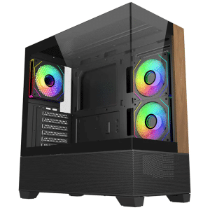 Case Cooler Master/e690 Mid Tower Black Wood Bundle Fuente 750w Gold - Air Cooler 212 Spectrum - 884102134449 - E690-KHNN75-SA0