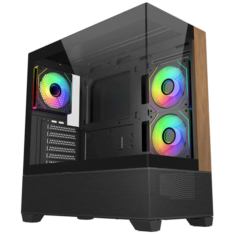 Case Cooler Master/e690 Mid Tower Black Wood Bundle Fuente 750w Gold - Air Cooler 212 Spectrum - 884102134449 - E690-KHNN75-SA0