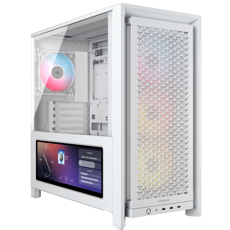 Case Corsair Atx 4000d Pantalla Tactil Xeneon 14.5 Tempered Glas  Mid-tower Case N-ps 4ven-rgb White - Chasis - CC-9011327-WW