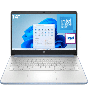 New HP 14, Intel N150, 4GB, 128GB Ufs, Intel Graphics, Webcam, Bt, 14”(1366X768), W11s, Sky Blue - B86L6UA#ABA - HP