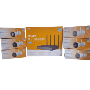 Kit De Camaras Imou 6 Camara Bullet Imcaipck 3dn3h0w (3mp) Detector De Movimientos -vision Nocturna – A Prueba De Agua – Micro Sd – Microfono Incorporado + Nvr Wifi N110w 8ch 1 Hdmi – 1 Vga – 2 Usb 2.0 – Puerto R J45 -disco 3.5” Hasta 6tb *incluye Mouse – Cable De Red - Cable De Poder Disco