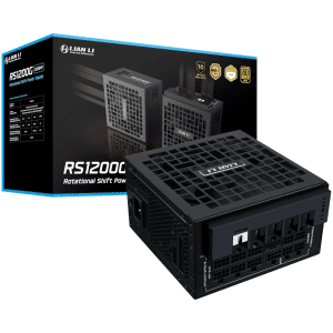 Lian Li RS 1200W Rotational Shift Fully Modular ATX Power Supply (w/usb Fan Hub) 90° AC Inlet, Cybenetics Platinum, 80+ Gold, ATX 3.1, Pcie 5.1, 12V-2x6 Cable, Black (RS1200G.BH) | SKU PS-RS12003 - PS - PS-RS12003 - LIAN-LI - 840353049475 - RS1200G.BH