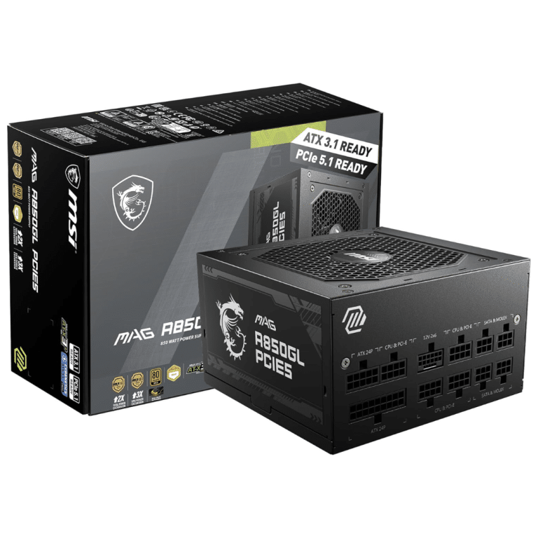 MSI MSI PS MAG A850GL PCIE5 II 850W 80+ Gold full modular APFC ATX3.1 Retail PS 294254 MAGA850GLPCIE5II