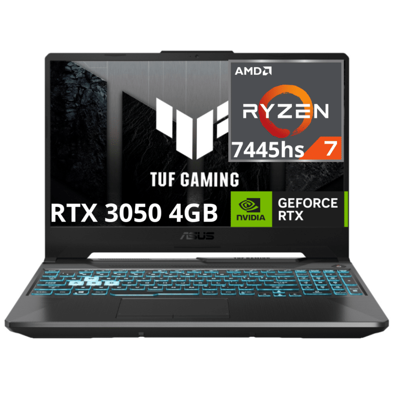 Laptop Asus Tuf Gaming Fa506n Amd Ryzen 7 7445hs Ram Ddr5 8gb Ssd 512gb M.2 15.6" Fhd Wv  Nvidia Geforce Rtx 3050 (4gb Gddr6) EspaÑol Freedos  Black - 90nr0jf7-m00hz0