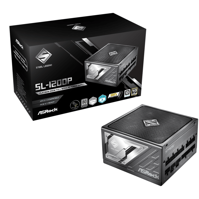 ASRock Inc. ASRock PS SL-1200P 1200W ATX3.1 80+PLATINUM Fully Modular 135mm Fan Retail PS 305679 SL-1200P