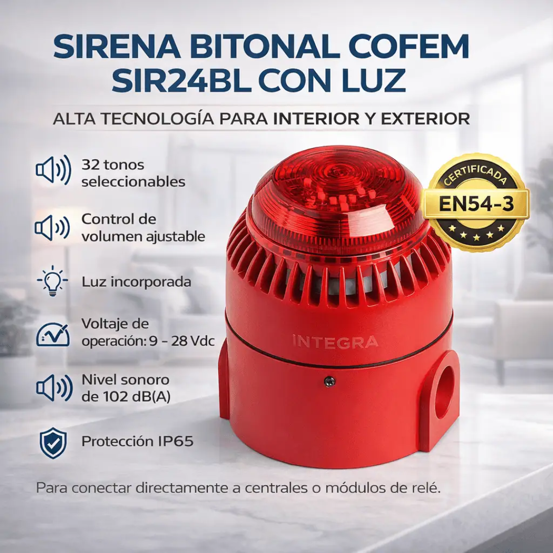 GENERICO - SIRENA INTERIOR CON FLASH 24V - All - 545 - CF-SIR24BL (2)
