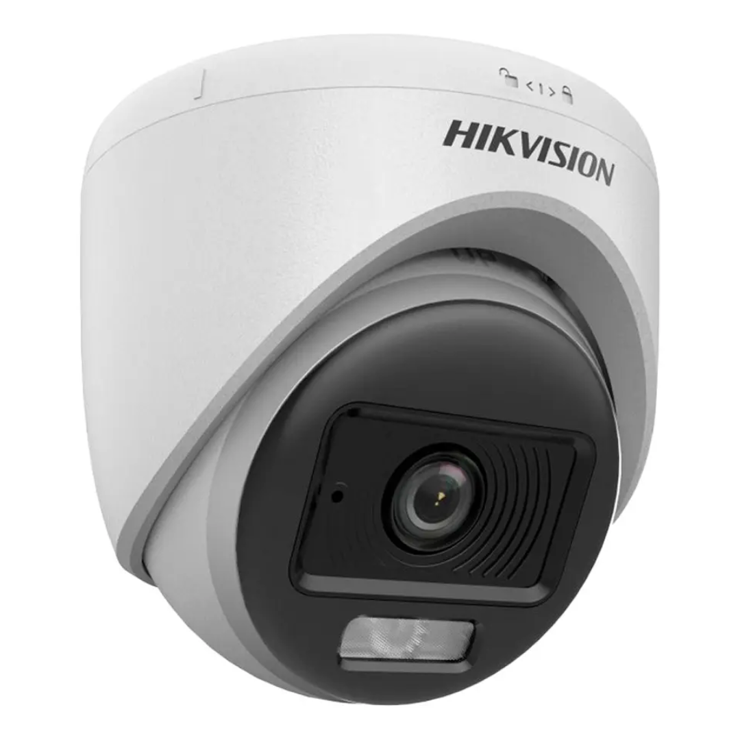 HIKVISION - DOMO SELLADO PLASTICO HD-TVI 1080P IR 10-20M CON AUDIO Y LUZ HIBRIDA COLOR VU - All