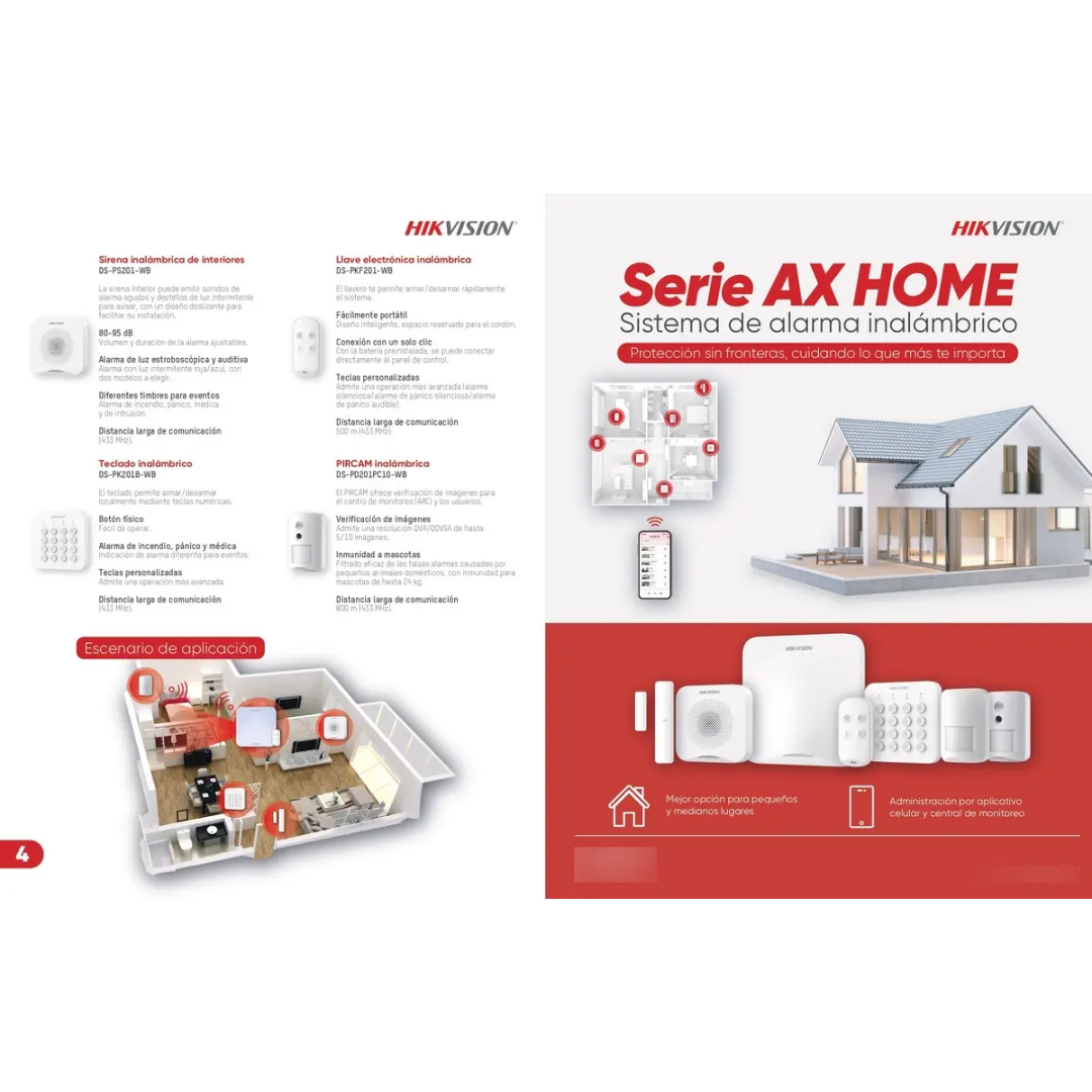 HIKVISION - KIT CENTRAL DE ALARMA INALAMBRICA 16 ZONAS WIFI LINEA AXHOME - All - 3847 - DS-PA201P-KIT-16WB (4)